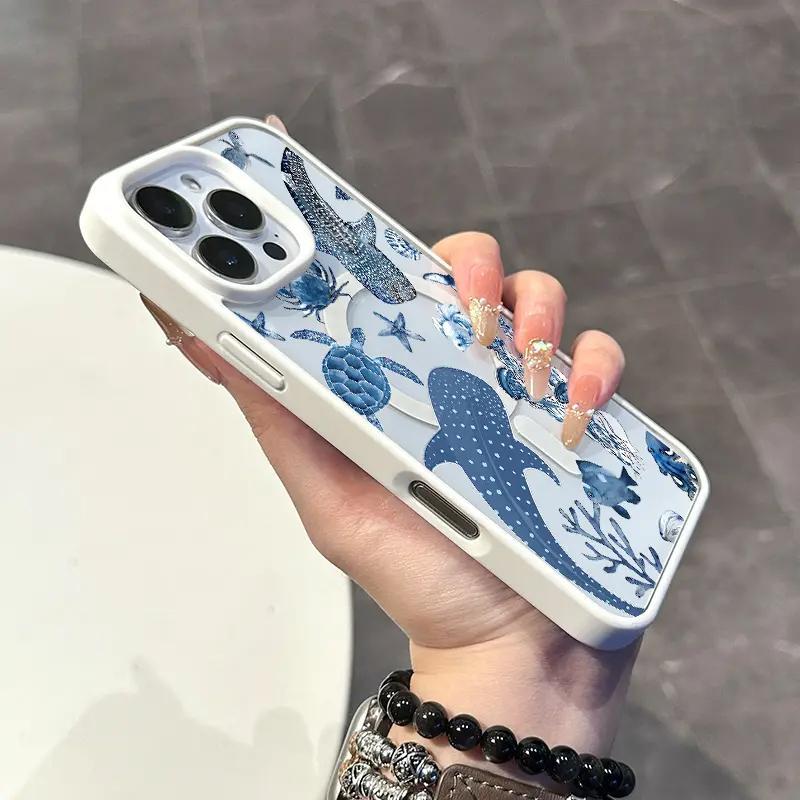 Ocean Whale & Turtle Magnetic Phone Case by Mood In Case